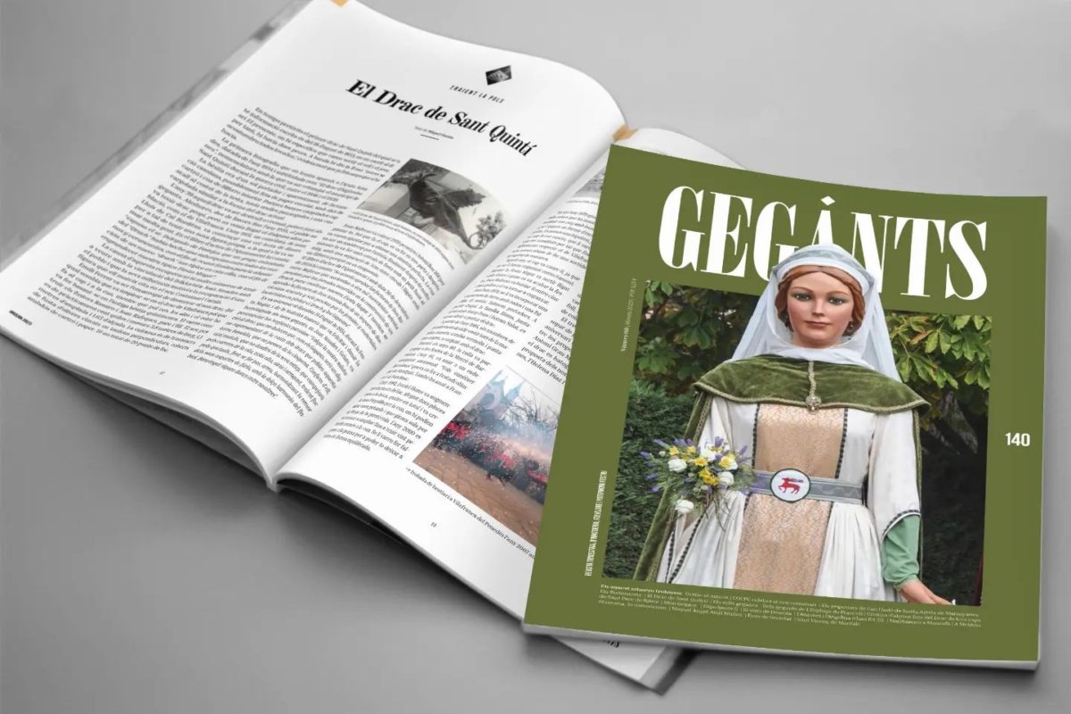 La geganta Beatriu, a la portada de la revista Gegants, que dedica un reportatge al 75è aniversari